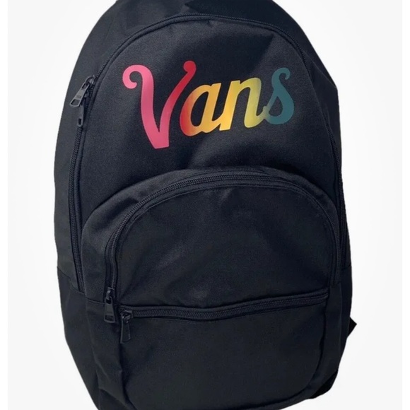 VANS Ranged 2 Backpack Black Women Men’s Casual School Student NWT - Picture 2 of 16